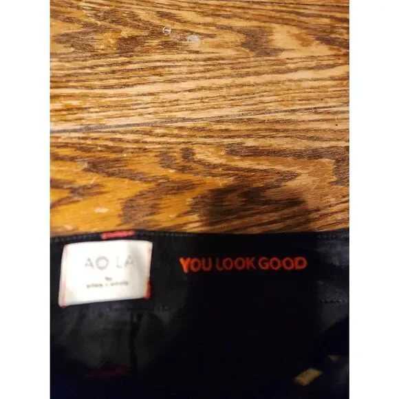 Alice & Olivia Jeans high rise velvet jeans with exposed buttons in black sz 25 - Picture 3 of 5